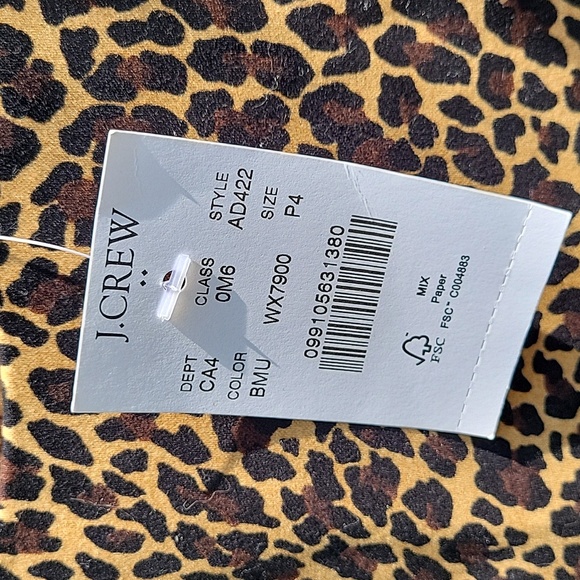 NWT J. Crew Animal Print Sheath Dress - 4 Petite - Picture 3 of 8